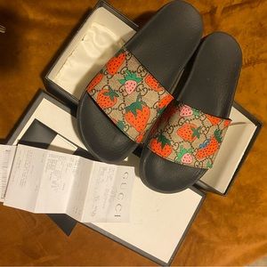Gucci Strawberry Slide Sandal Women
